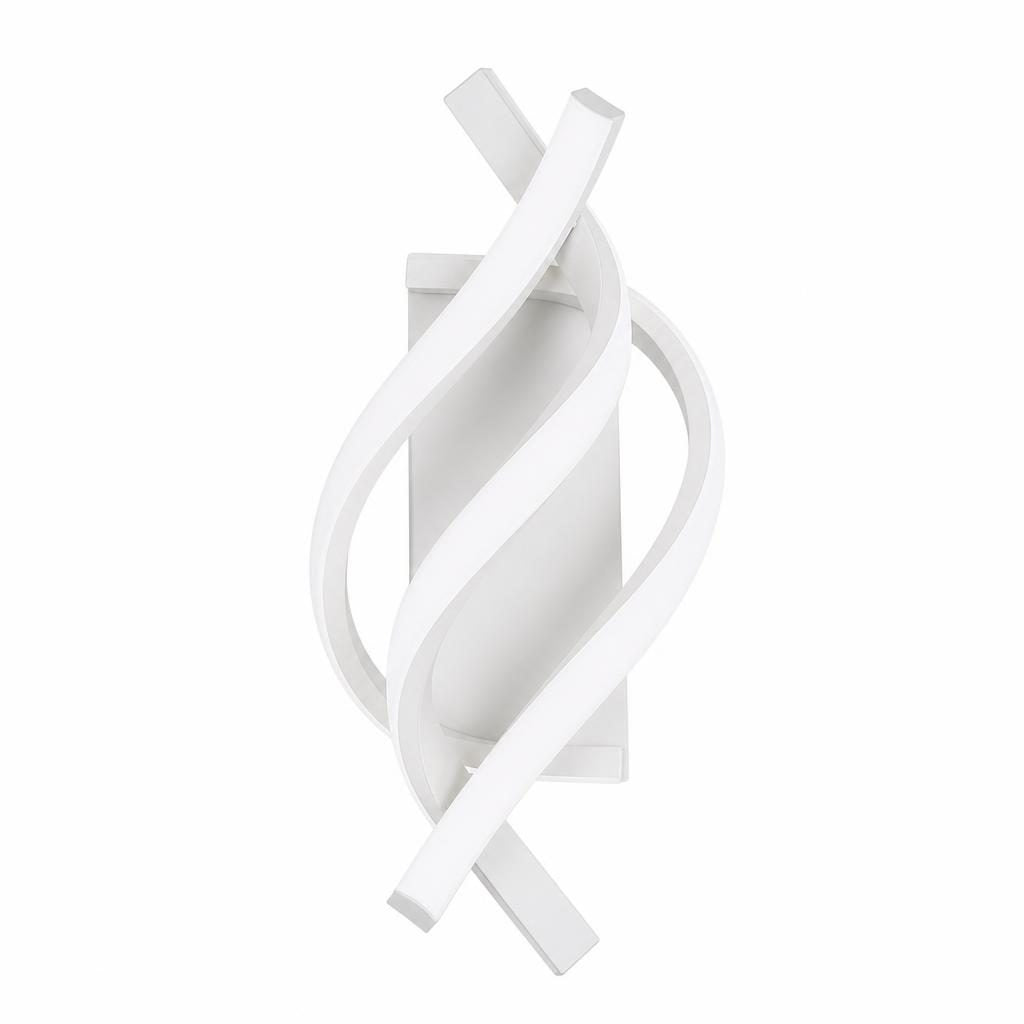 Applique murale LED Rasen blanche en double spirale, sur fond blanc