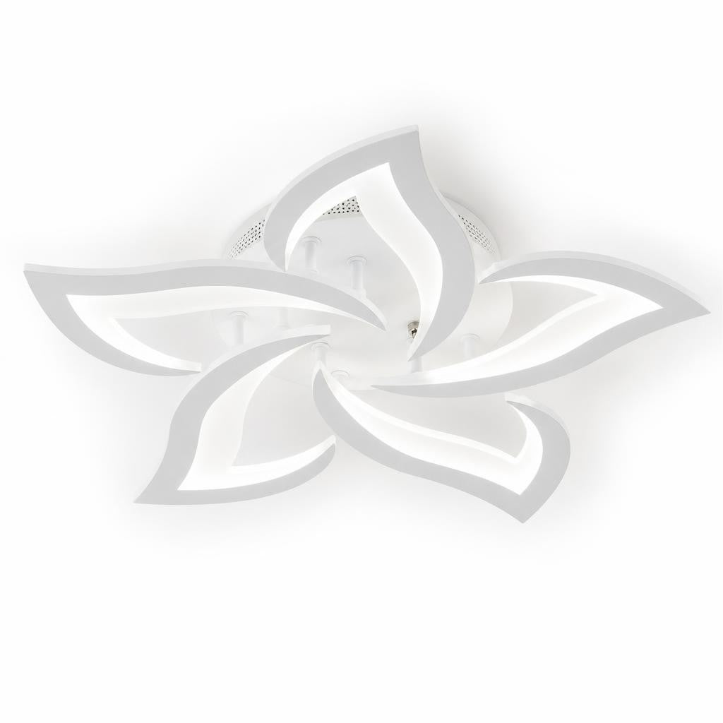 Plafonnier LED Hasu blanc en forme de fleur de lotus, sur fond blanc