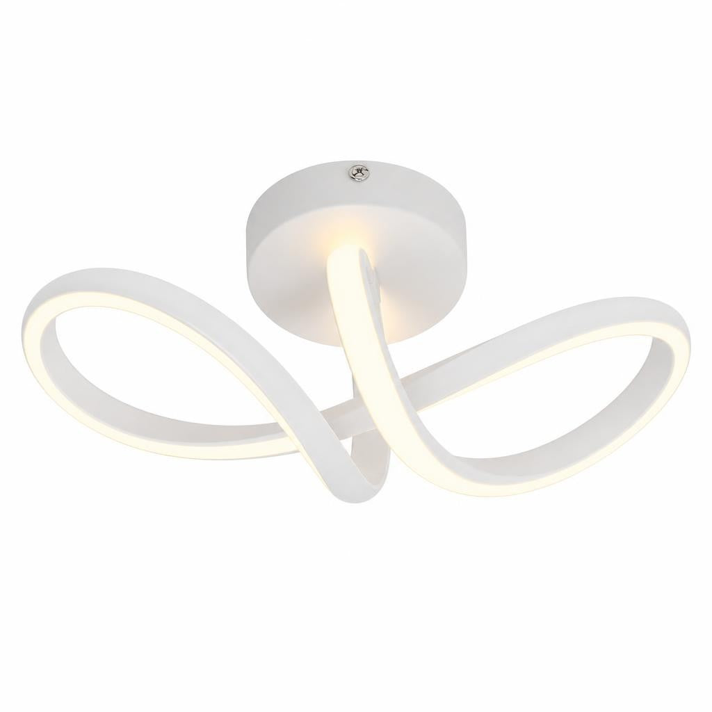 Plafonnier LED Musubi blanc en ruban noué, sur fond blanc
