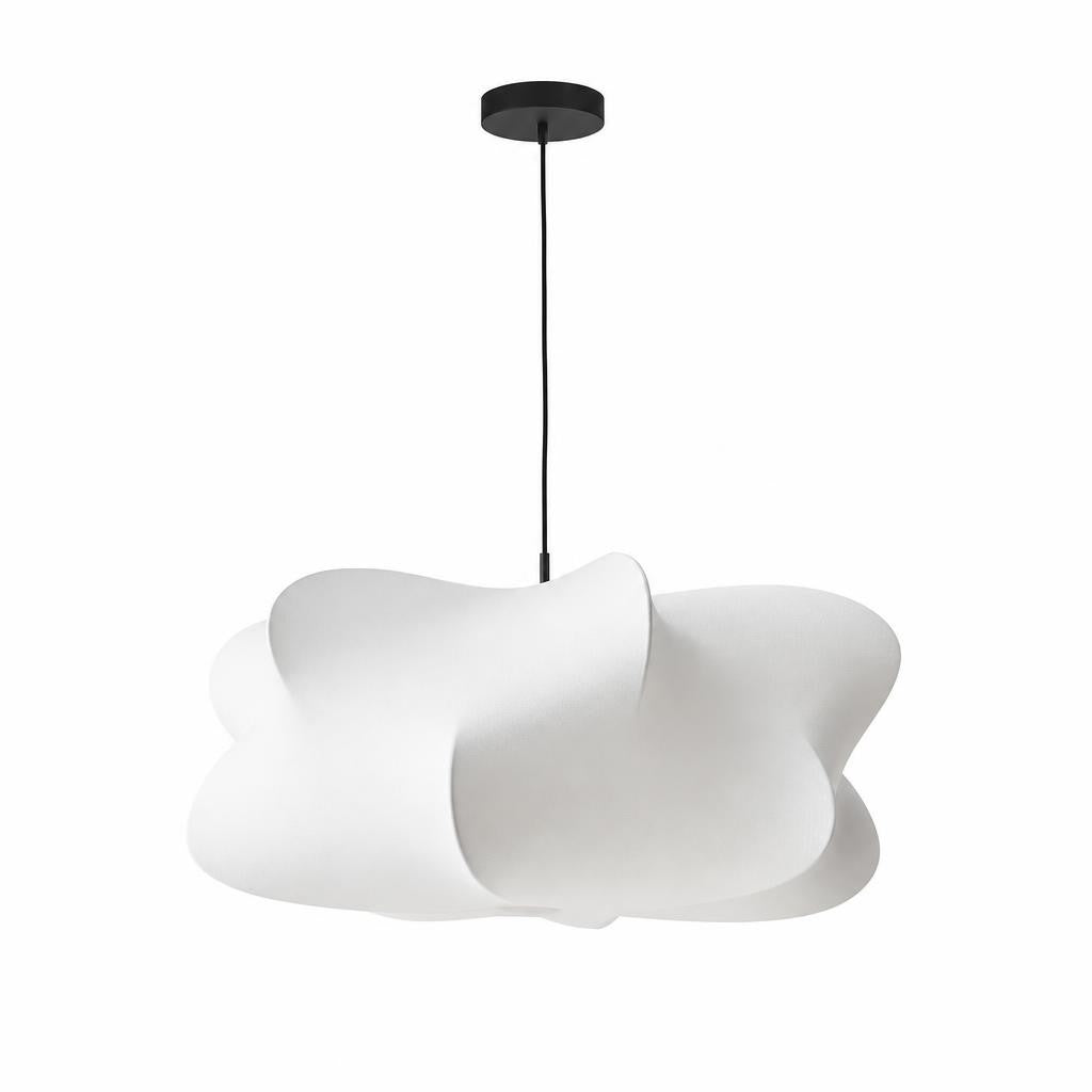 Suspension Kumo en tissu blanc en forme de nuage, Ø 60 cm, sur fond blanc